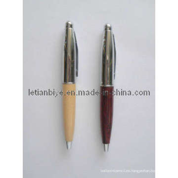 Pluma de Metal, mitad madera mitad (LT-C204)